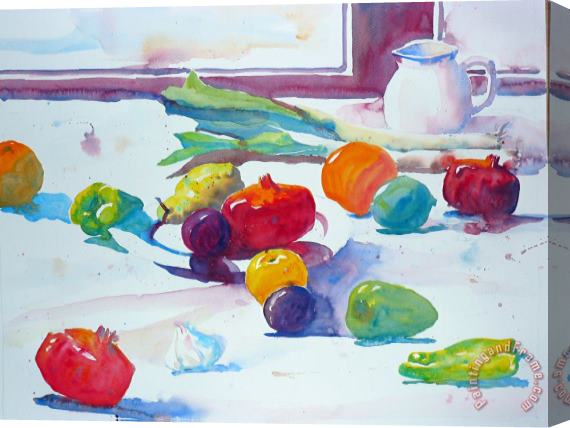 Andre Mehu Still life with pomegranate Stretched Canvas Print / Canvas Art