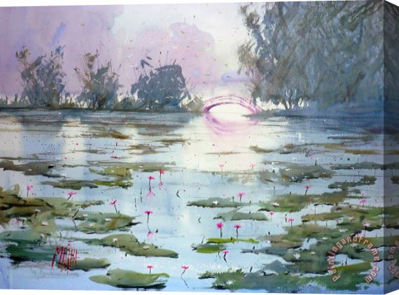 Andre Mehu Waterlilies Study Stretched Canvas Painting / Canvas Art