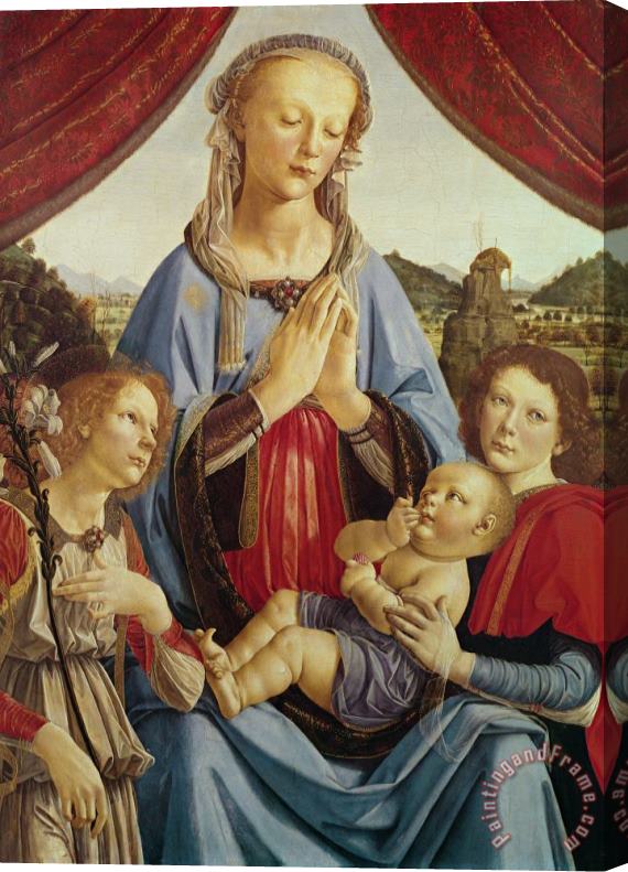 Andrea del Verrocchio The Virgin and Child with Two Angels Stretched Canvas Print / Canvas Art