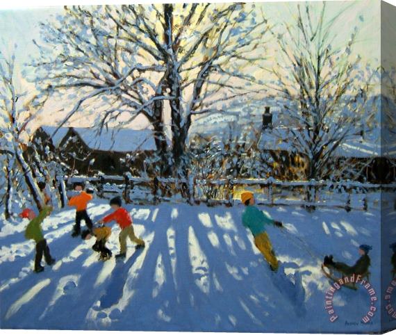 Andrew Macara Fun in the snow Stretched Canvas Painting / Canvas Art