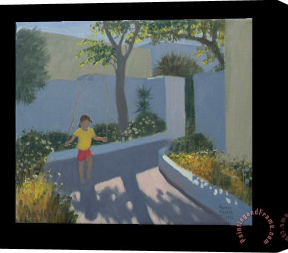 Andrew Macara Girl Skipping Stretched Canvas Painting / Canvas Art