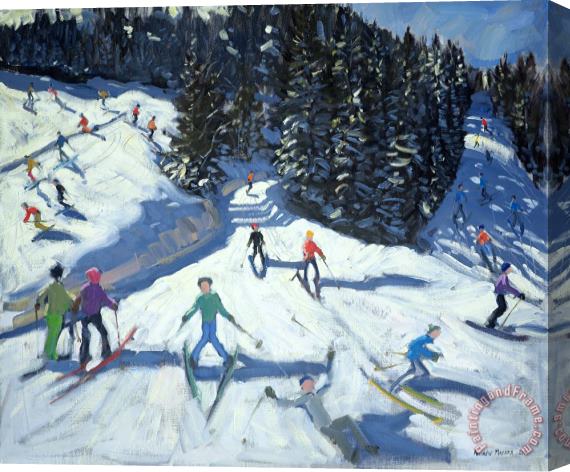 Andrew Macara Mid-morning on the Piste Stretched Canvas Painting / Canvas Art