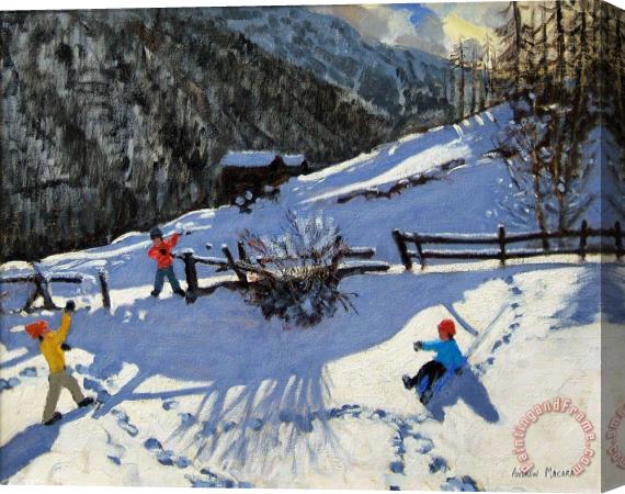 Andrew Macara Snowballers Stretched Canvas Painting / Canvas Art