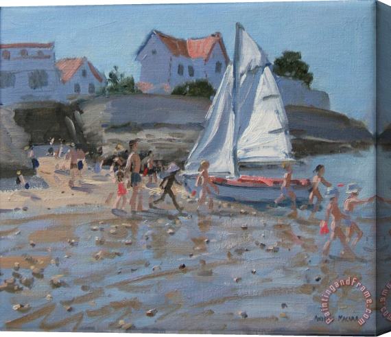 Andrew Macara White sailboat Stretched Canvas Painting / Canvas Art