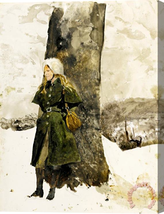 andrew wyeth In The Orchard (helga in Orchard) 1972 Stretched Canvas Painting / Canvas Art