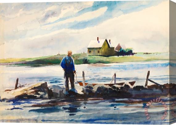 andrew wyeth Man And Dory 1937 Stretched Canvas Print / Canvas Art