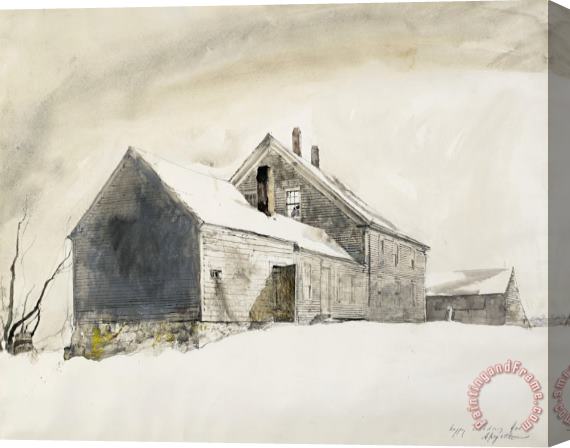 andrew wyeth Olsons in The Snow, 1975 Stretched Canvas Print / Canvas Art