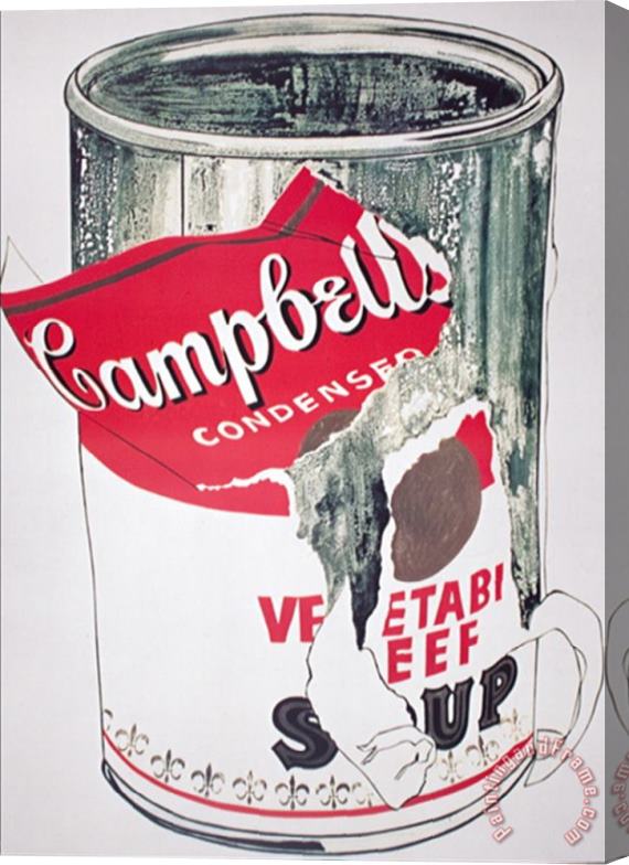 Andy Warhol Big Torn Campbell S Soup Can Vegetable Beef Stretched Canvas Painting / Canvas Art