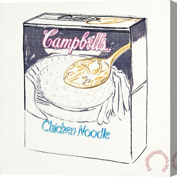Andy Warhol Campbell's Soup Box: Chicken Noodle Stretched Canvas Painting / Canvas Art