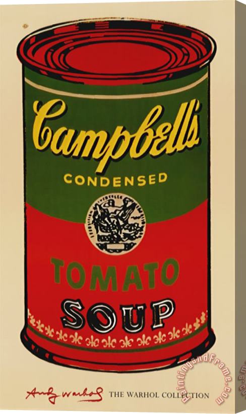 Andy Warhol Campbell S Soup Can 1965 Green And Red Stretched Canvas Painting / Canvas Art