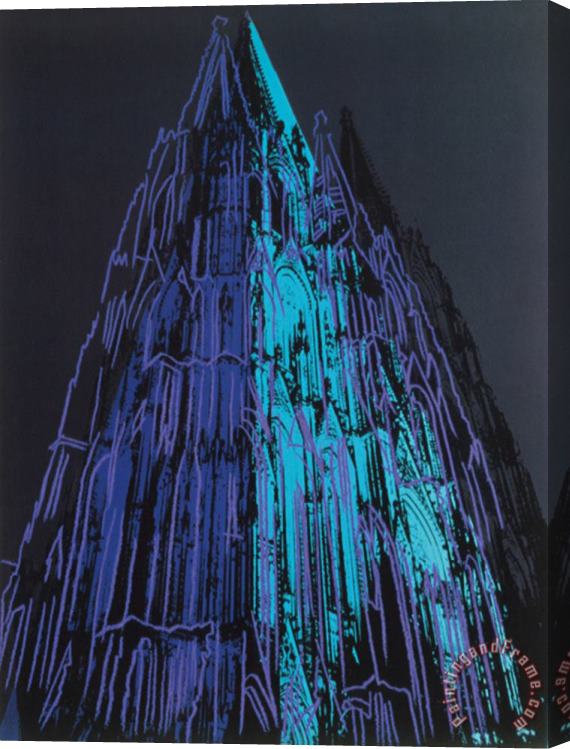 Andy Warhol Cologne Cathedral C 1985 Blue Stretched Canvas Painting / Canvas Art