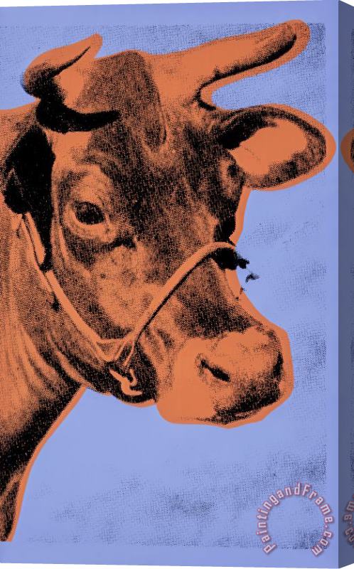 Andy Warhol Cow C 1971 Purple And Orange Stretched Canvas Print / Canvas Art