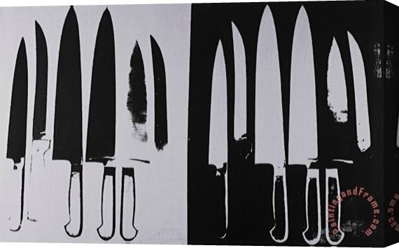 Andy Warhol Knives C 1981 82 Silver And Black Stretched Canvas Painting / Canvas Art