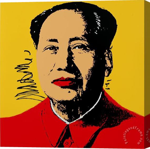 Andy Warhol Mao Tse Tung Kopf Beige Rot Stretched Canvas Painting / Canvas Art