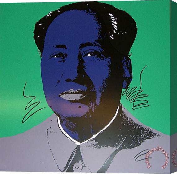 Andy Warhol Mao Tse Tung Kopf Blau Lila Stretched Canvas Print / Canvas Art