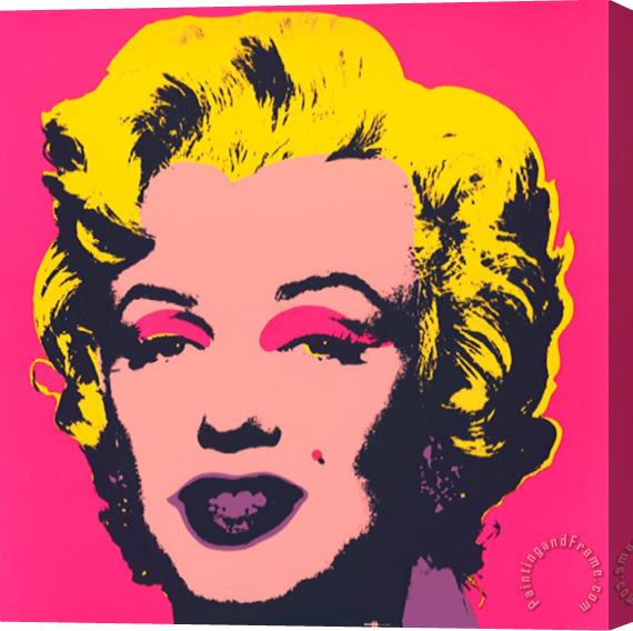 Andy Warhol Marilyn Kopf Beige Schwarz Gelb Stretched Canvas Painting / Canvas Art