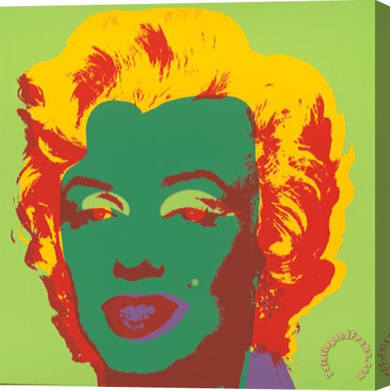 Andy Warhol Marilyn Kopf Dunkelgruen Rot Gelb Stretched Canvas Painting / Canvas Art