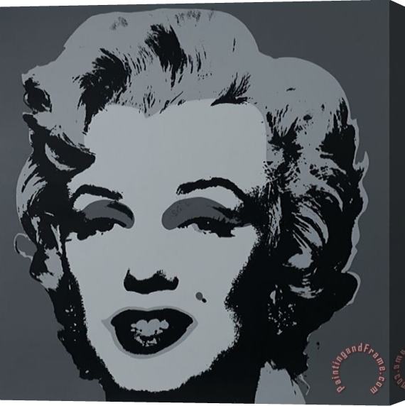 Andy Warhol Marilyn Kopf Silber Grau Schwarz Stretched Canvas Print / Canvas Art