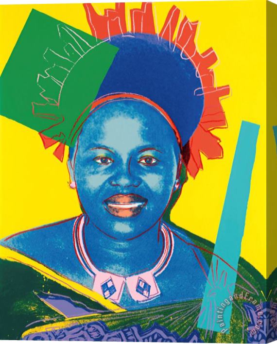 Andy Warhol Queen Ntombi Twala of Swaziland From Reigning Queens Stretched Canvas Print / Canvas Art
