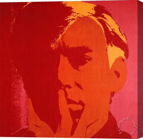 Andy Warhol Self Portrait in Orange Stretched Canvas Painting / Canvas Art