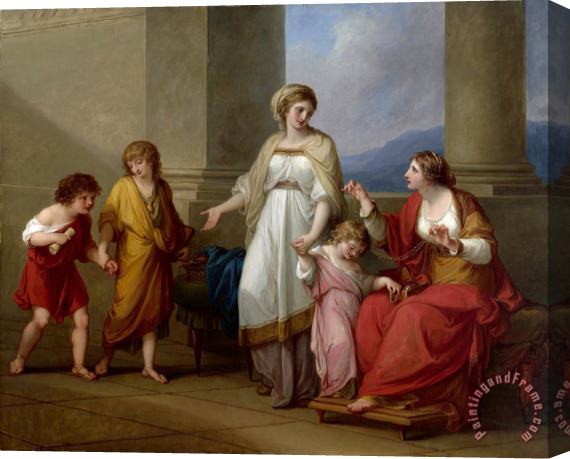Angelica Kauffmann Cornelia, Mother of The Gracchi, Pointing to Her Children As Her Treasures Stretched Canvas Painting / Canvas Art