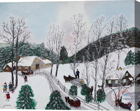 Anna Mary Robertson (grandma) Moses Beautifull Thankgiven Stretched Canvas Painting / Canvas Art