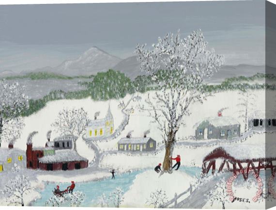 Anna Mary Robertson (grandma) Moses Snow Ball, 1958 Stretched Canvas Print / Canvas Art