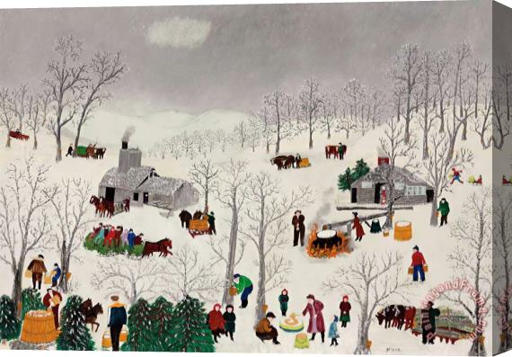 Anna Mary Robertson (grandma) Moses Sugaring Off Stretched Canvas Painting / Canvas Art