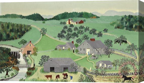 Anna Mary Robertson (grandma) Moses The Old Oaken Bucket Stretched Canvas Painting / Canvas Art