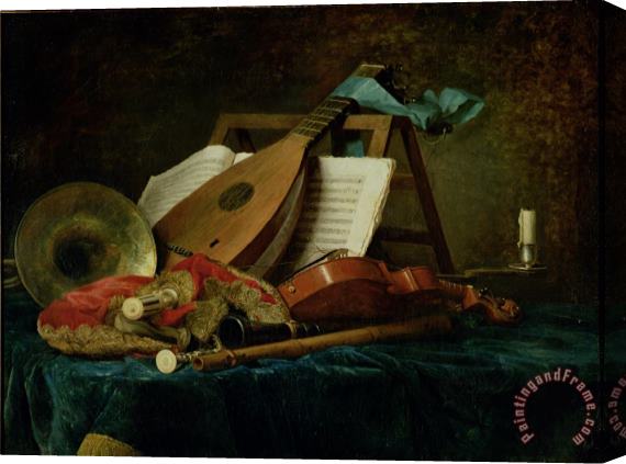 Anne Vallaer-Coster The Attributes of Music Stretched Canvas Print / Canvas Art