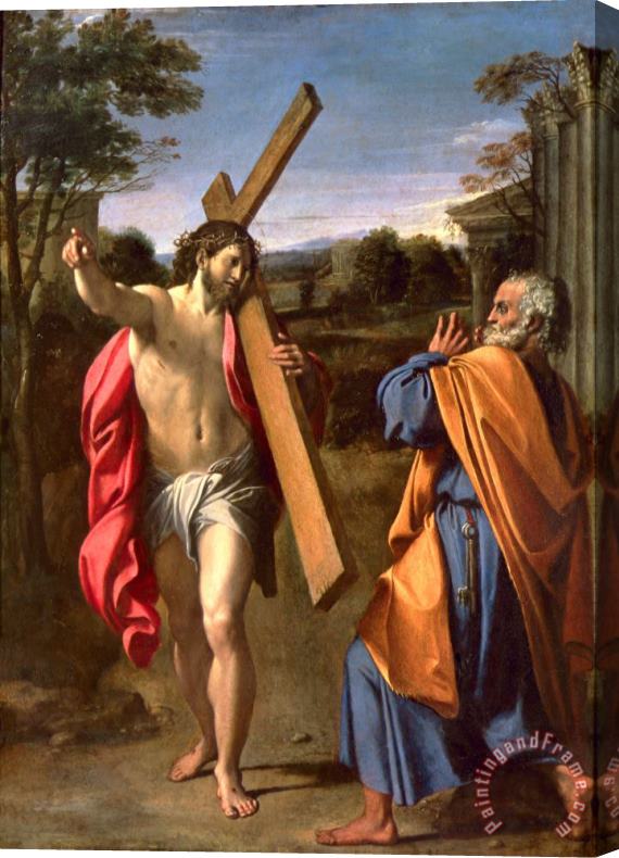 Annibale Carracci Christ Appearing to St. Peter on the Appian Way Stretched Canvas Print / Canvas Art