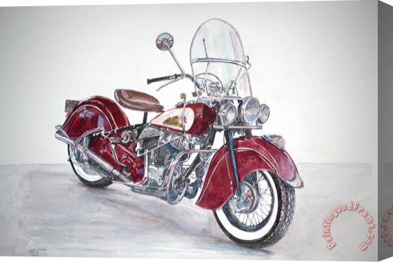 Anthony Butera Indian Motorcycle Stretched Canvas Print / Canvas Art
