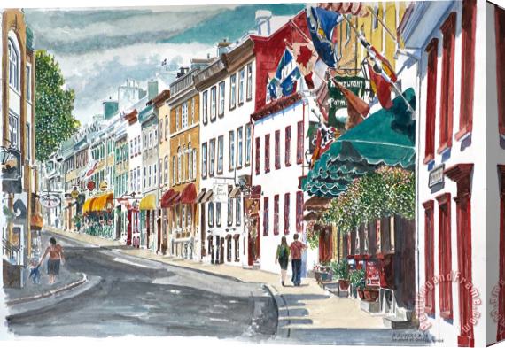 Anthony Butera Quebec Old City Canada Stretched Canvas Print / Canvas Art