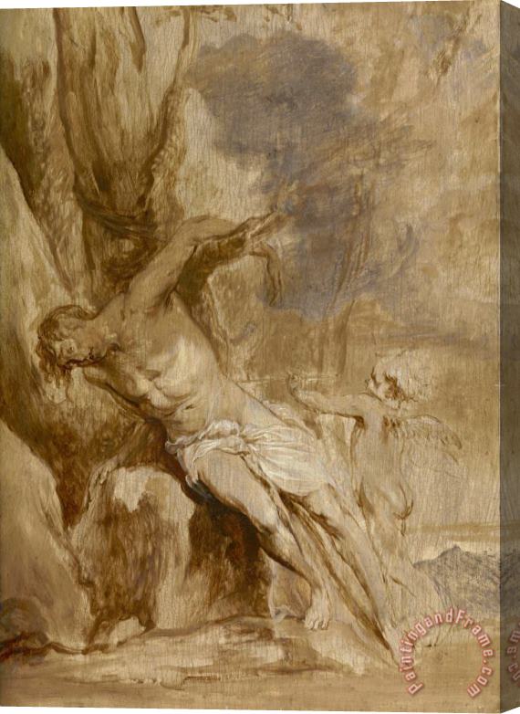 Anthony van Dyck Saint Sebastian Tended by an Angel Stretched Canvas Painting / Canvas Art