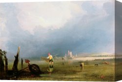 Copley Canvas Prints - Beach at Shoreham by Anthony Vandyke Copley Fielding