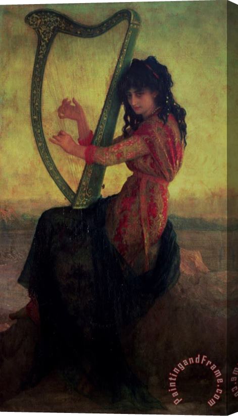 Antoine Auguste Ernest Hebert Muse Playing the Harp Stretched Canvas Print / Canvas Art