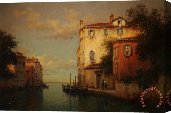 Antoine Bouvard Canal Scene Venice Stretched Canvas Print / Canvas Art