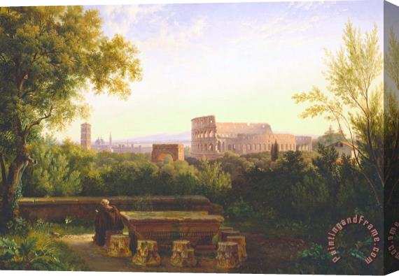 Antoine Felix Boisselier View Of The Colosseum From The Orti Farnesiani Stretched Canvas Painting / Canvas Art