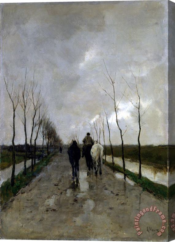 Anton Mauve A Dutch Road Stretched Canvas Painting / Canvas Art