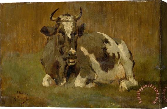 Anton Mauve Lying Cow Stretched Canvas Painting / Canvas Art