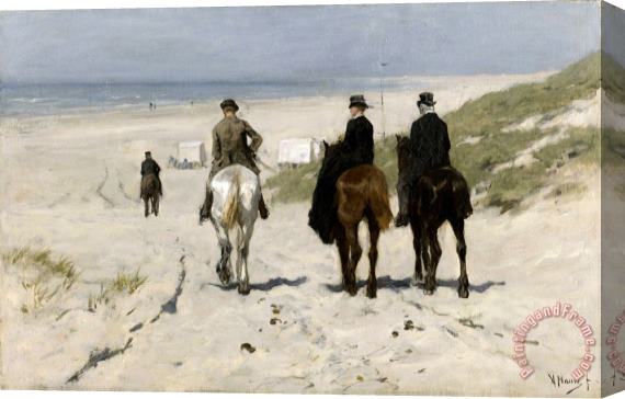 Anton Mauve Morning Ride on The Beach Stretched Canvas Painting / Canvas Art