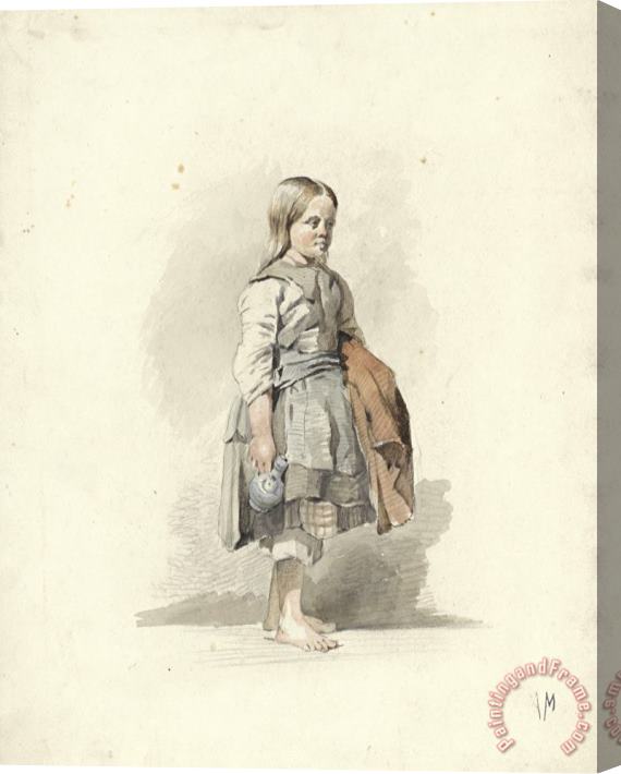 Anton Mauve Staand Meisje Met Kruik En Mantel Onder De Arm Stretched Canvas Print / Canvas Art