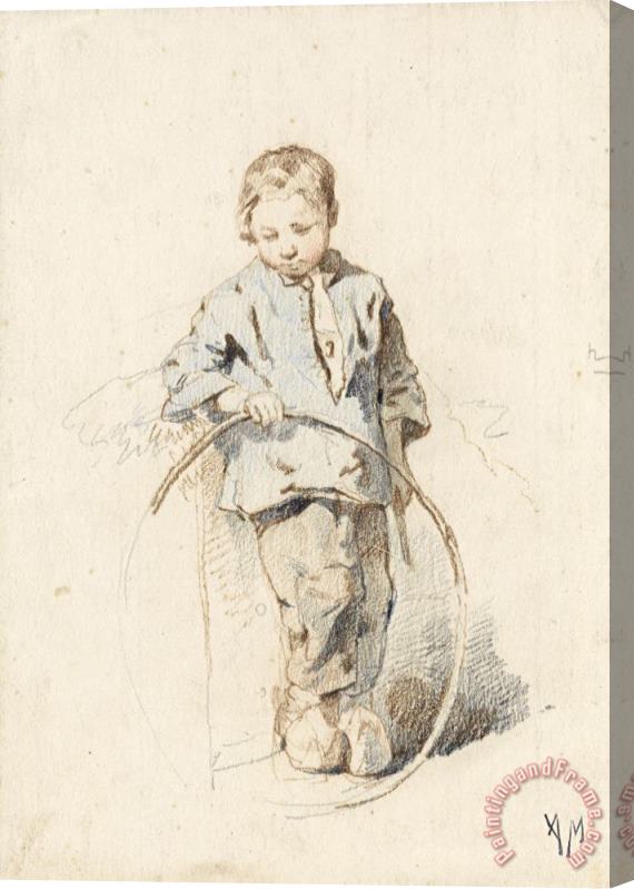 Anton Mauve Staande Jongen Met Een Hoepel Stretched Canvas Painting / Canvas Art