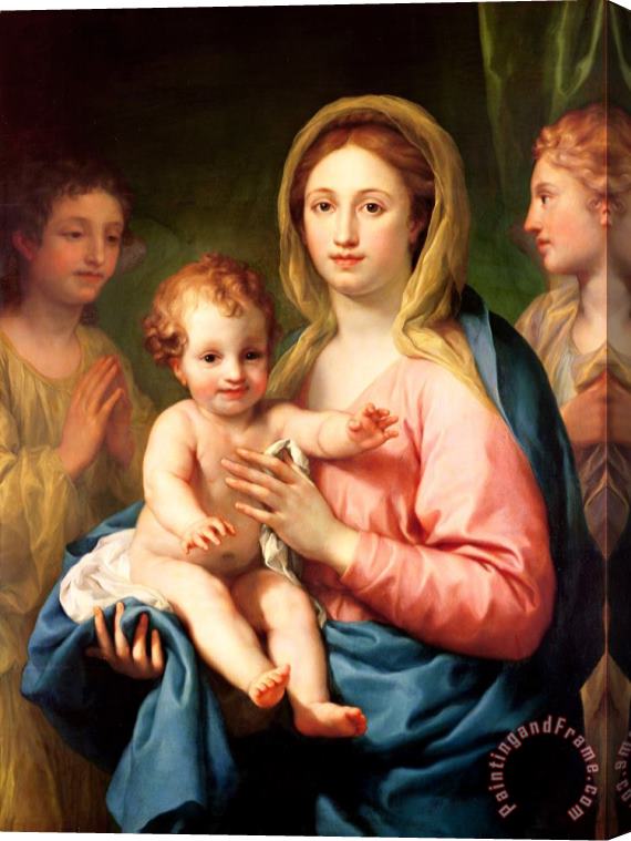 Anton Raphael Mengs Madonna And Child with Two Angels Stretched Canvas Print / Canvas Art