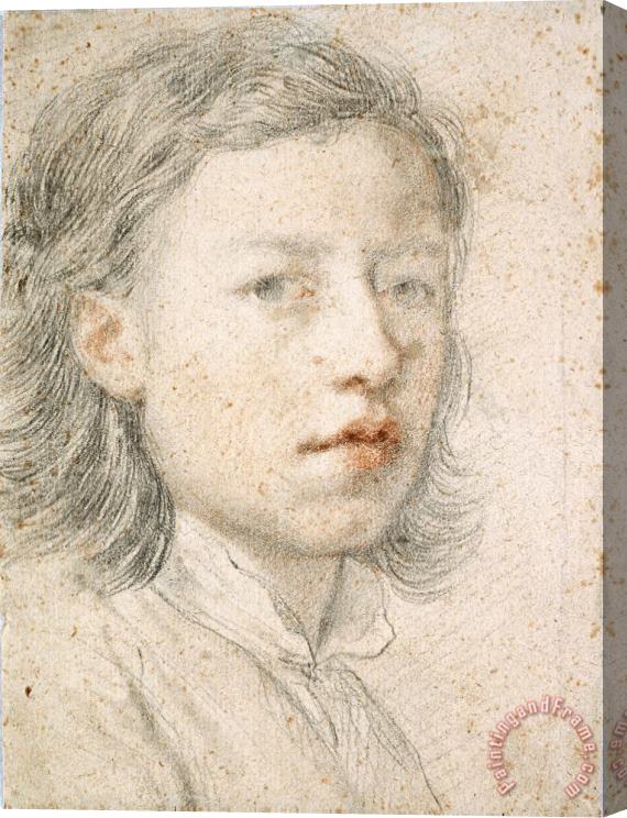 Anton Raphael Mengs Youthful Self Portrait Stretched Canvas Print / Canvas Art