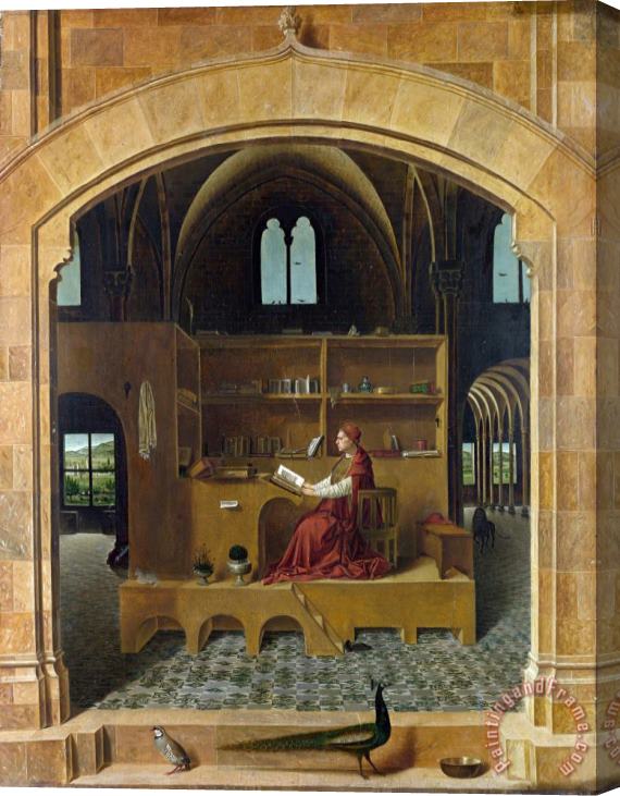 Antonello da Messina Saint Jerome in His Study Stretched Canvas Painting / Canvas Art