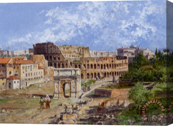 Antonietta Brandeis The Colosseum Rome Stretched Canvas Print / Canvas Art