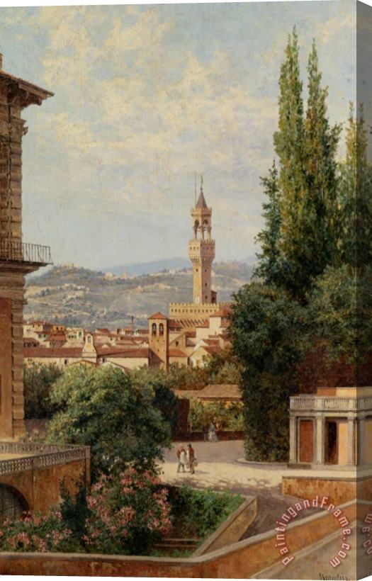 Antonietta Brandeis View of The Palazzo Vecchio in Florence Stretched Canvas Painting / Canvas Art
