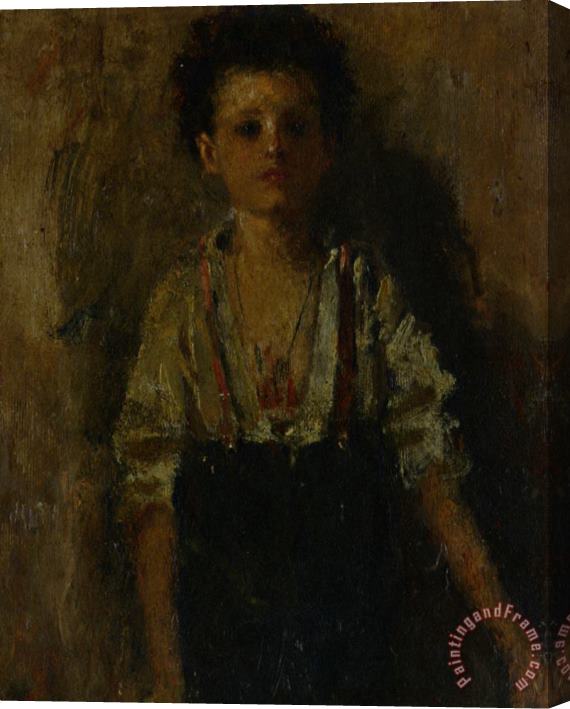 Antonio Mancini A Young Boy Stretched Canvas Painting / Canvas Art
