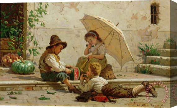 Antonio Paoletti Venetian Children Stretched Canvas Painting / Canvas Art